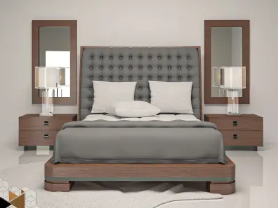 Giorgio sunrise Bed Set with Dressing Mirror 3D model