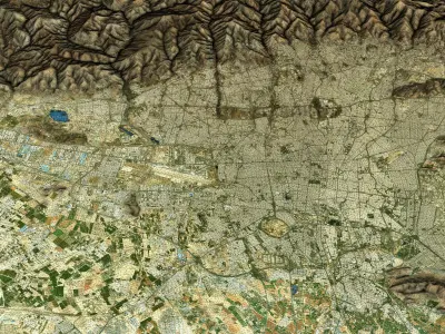 Tehran - Topography Terrain Low-poly 3D model