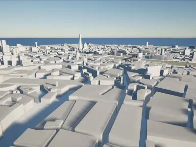 London City  - 21KM -  Multi Formats - Low Poly - VR AR Low-poly 3D model