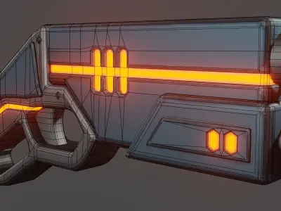 SCI-FI Sawed-off shotgun Low-poly 3D model