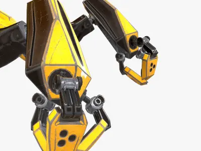 Monocykl Sci-Fi Robot  Low-poly 3D model