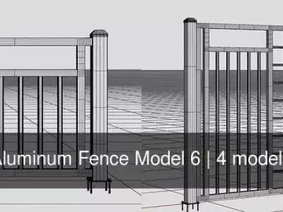 Aluminum Fence Model 6 3D Model Pack