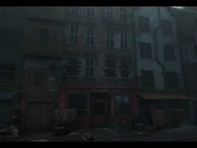 Victorian Decayed Alley Environment Game Ready Low-poly 3D model