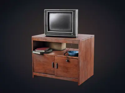 Old TV Low-poly 3D model