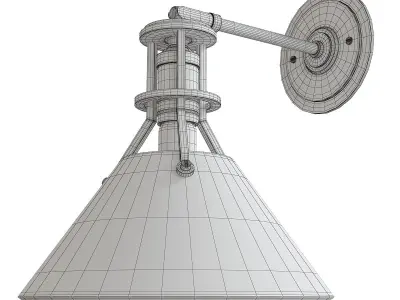 Painted Wall Sconce Low-poly 3D model