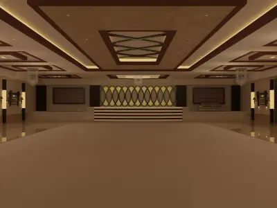 INTERIOR banquet hall with lighting 3D print model