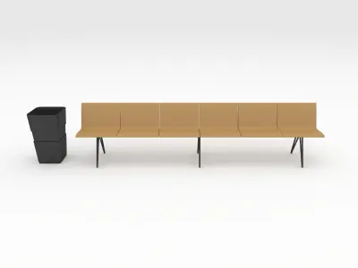 Bench Park 54 Low-poly 3D model