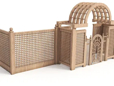 Wood Garden Gate 3D model