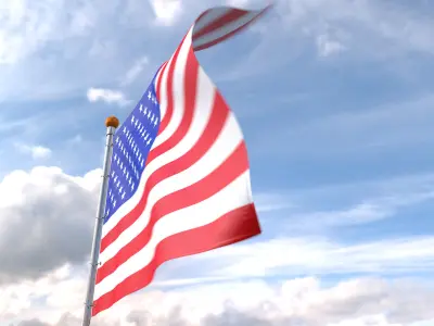 Flag USA animated loop 3D model