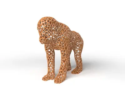 Monkey Voronoi Low-poly 3D model