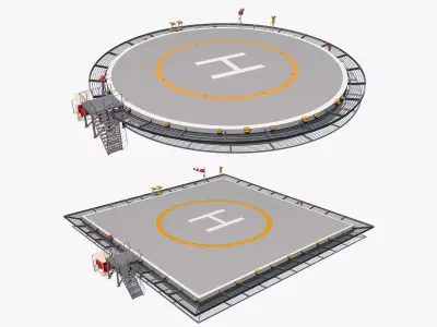 Heliports Collection 3 3D Model Pack