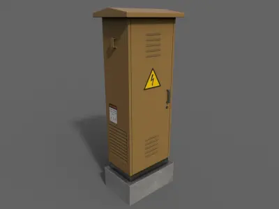 PBR Electric Box Brown V2 Low-poly 3D model