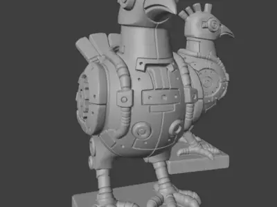 Industrial chicken Sculpture 3D print model