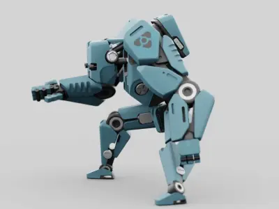 CYBER DROID RIGGED 3D model