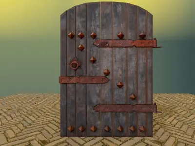 Old Wooden Door Low-poly 3D model