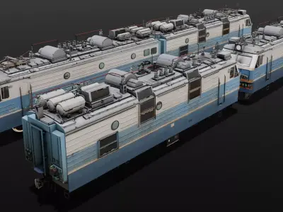 Soviet-built VL80 P electric locomotive 3D Model  Low-poly 3D model
