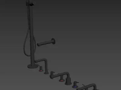 Bath Faucet Collection HANSGROHE Talis S set 2 3D model