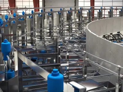  Rotary Milking Station Clean Ready State 