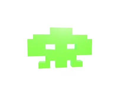 Space Invaders v3 001 Low-poly 3D model