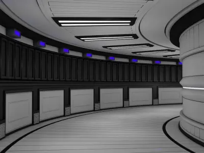 Sci Fi Corridor  3D model 14