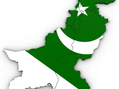 3d Political Map of Pakistan 3D model