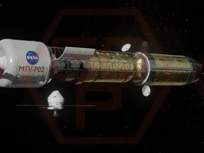 SCI-FI Spaceship Low-poly 3D model