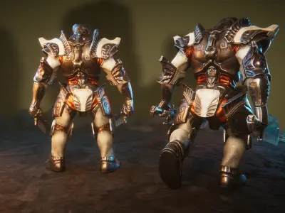 Mighty golem Low-poly 3D model