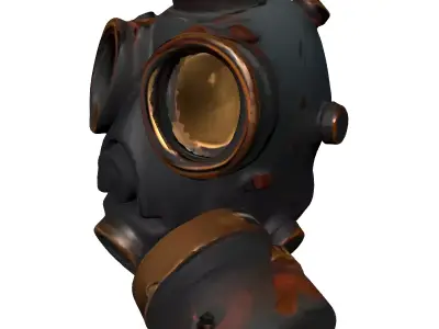 Steampunk Vintage Gas Mask Low-poly 3D model