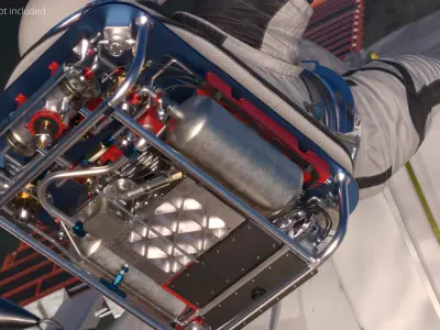  Astronaut Space Suit Backpack Equipment Metallic Blue 