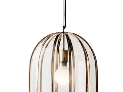 Oval Clear Glass Hanging Light 3D model