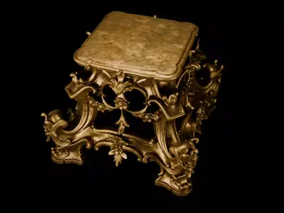 Ornate Rococo Pedestal - Decorative Sculpture Base 3D model