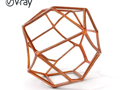Geometric Wireframe Sculptural Model Pack Low-poly 3D model