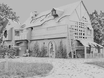 post apocalyptic medieval house model  3D model