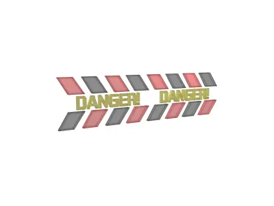 Cyberpunk Future Danger Sign v1 018 Low-poly 3D model