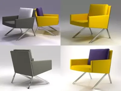Theo four chairs 3D model