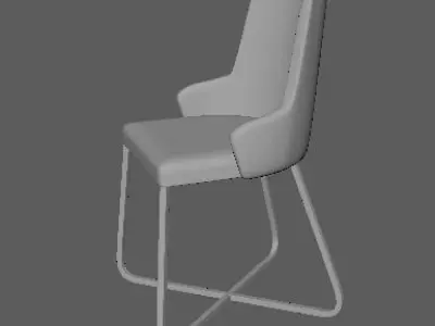 chair with gold legs 3D model