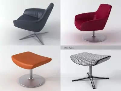Oskar four different chairs 3D model