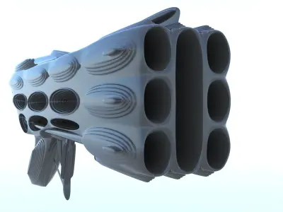 Gun SciFi Weapon 3D LowPoly  Low-poly 3D model