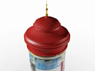 Classic Advertising Column Low-poly 3D model