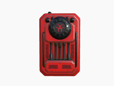 SciFi Backpack I09 Red - Fashion Character Design Low-poly 3D model