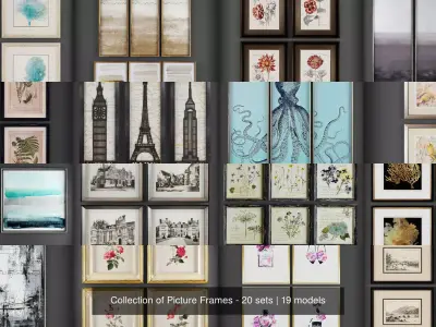 Collection of Picture Frames - 20 sets 3D Model Pack