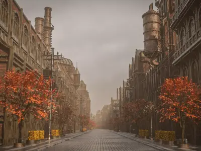 STEAMPUNK INDUSTRIAL BUILDING DEMO SCENE FILE WITH ALL THE ASSET Low-poly 3D model