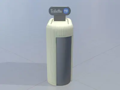 Public Toilet Modern Oval Low-poly 3D model