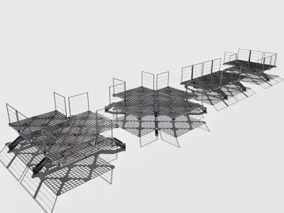 Modular Sci Fi Floor Low-poly 3D model