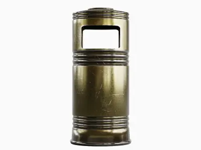 Metal Street Trash Bin 03 Low-poly 3D model