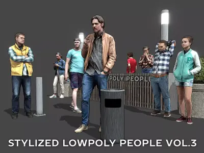 Stylized Lowpoly People Casual Pack Volume 3 Low-poly 3D model