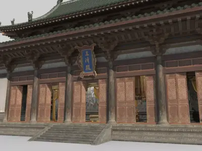 Ancient Asian Architectural Palaces and Taoist Temples 3D model