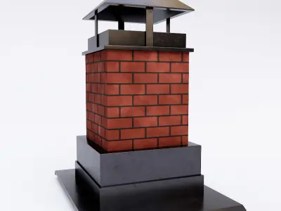 Chimney with skylight 3d model  Low-poly 3D model