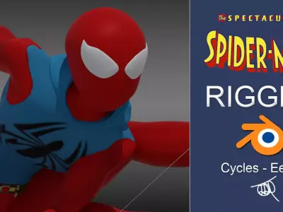 Spectacular Spider - Man Scarlet Spider Low-poly 3D model