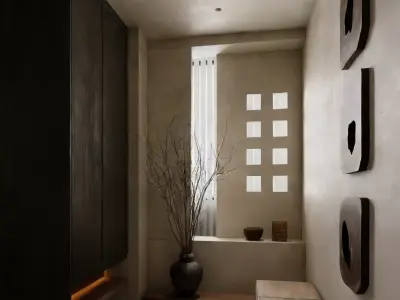 Modern minimalist living room 3D model